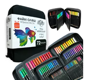 Набор акварельные мягкие карандаши 72 цвета подарочный набор в нейлоновом чехле Art Planet рыбка