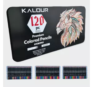 120 цветных карандашей Большой набор карандашей в металлическом пенале
